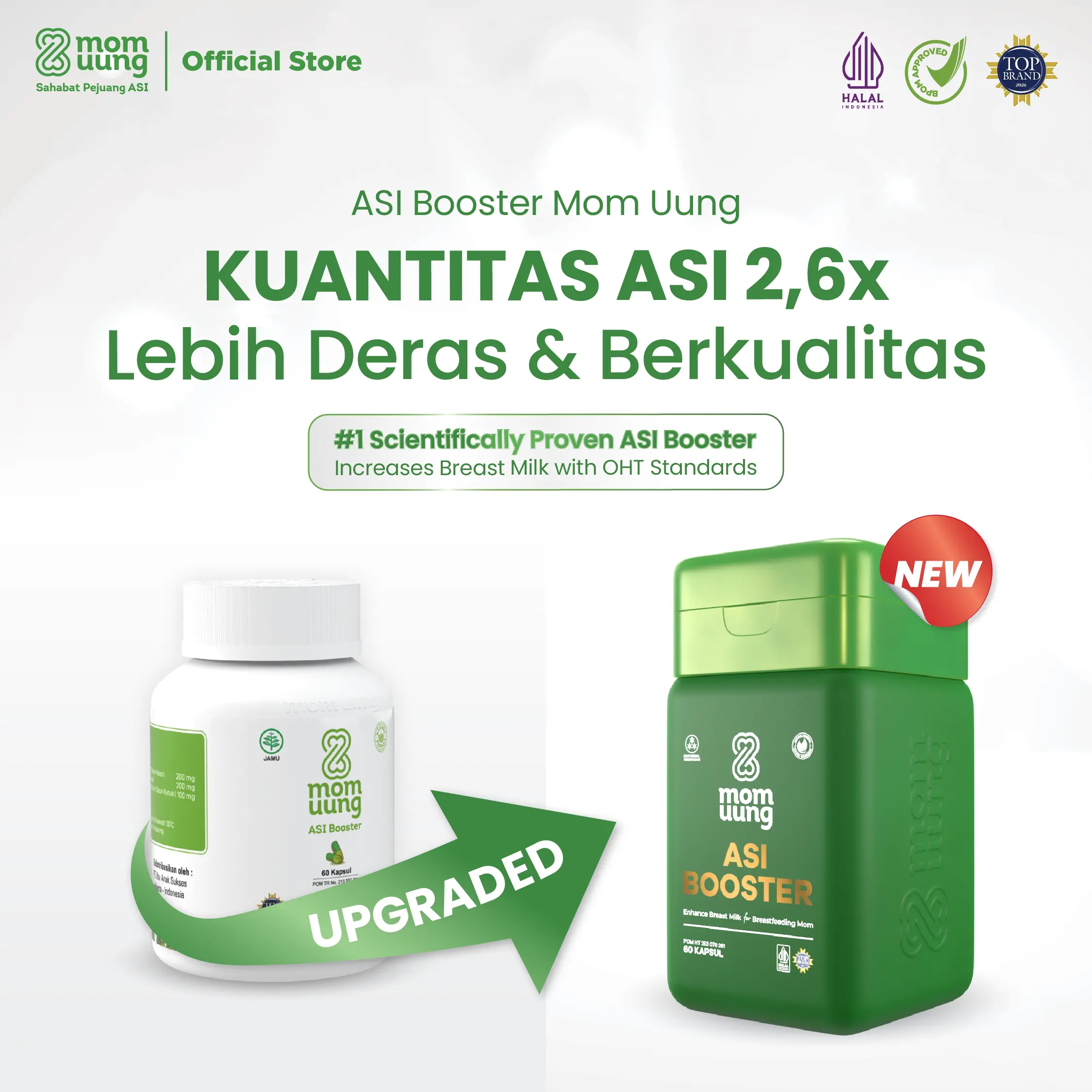Mom Uung ASI Booster 60 Kapsul - ASI 2,6x Lebih Deras dan Berkualitas - Pelancar ASI