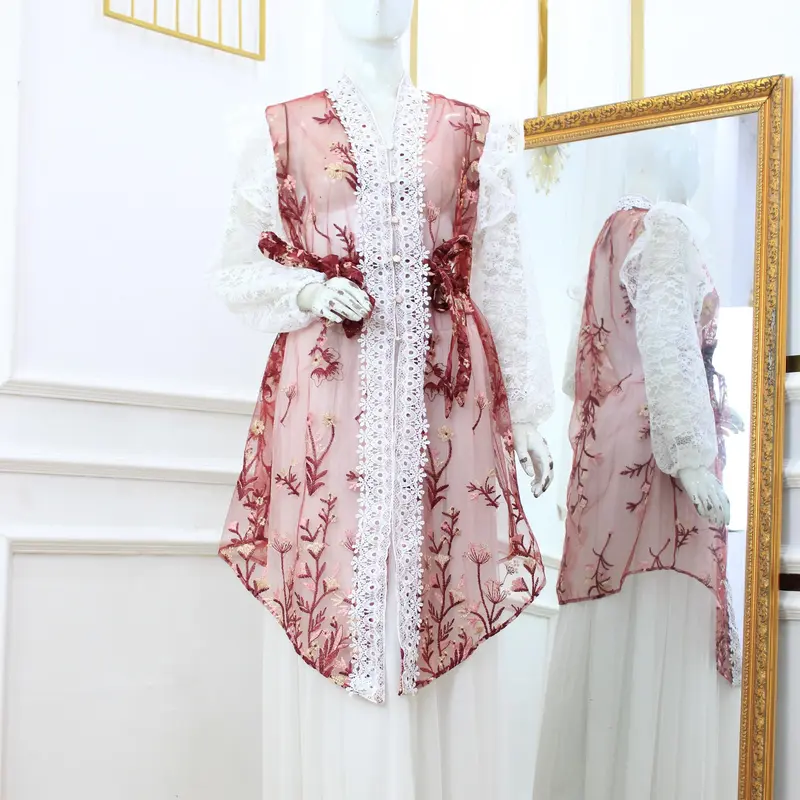 TRIFENA OUTER - SAPTO PREMIUM MOTIF BORDIR | Dewasa Cardigan Panjang - CUMA OUTER SAJA 2