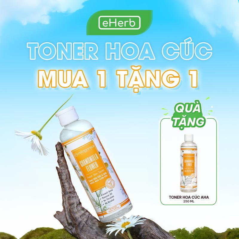 [MUA 1 TẶNG 1] Toner Hoa Cúc AHA 5% MILAGANICS EHERB - Nước Hoa Hồng Cho Nam Hỗ Trợ Giảm Mụn, Cấp Ẩm Phục Hồi Nước Cân Bằng Da Nam Nữ Unisex Toner Da Dầu Mụn Ẩn Skincare Dưỡng Ẩm Da Khô Dưỡng Da Mặt Chăm Sóc Da Mỹ Phẩm Cosmetics Tinh Chất Làm Đẹp Da