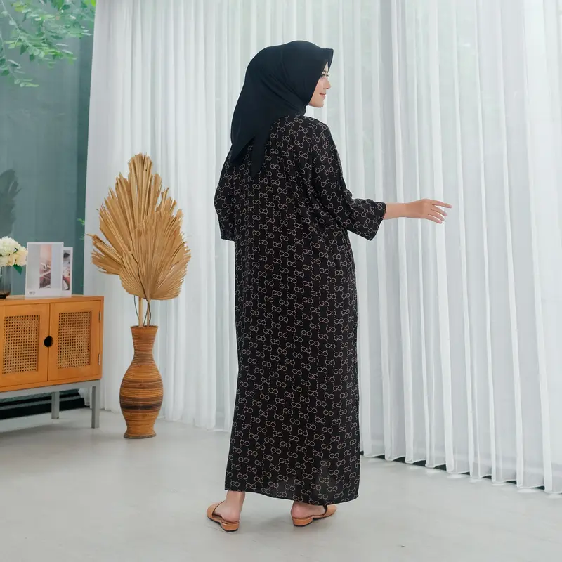 Shebia Dress Daster Lengan 3/4 Midi Rayon Motif Busui 3