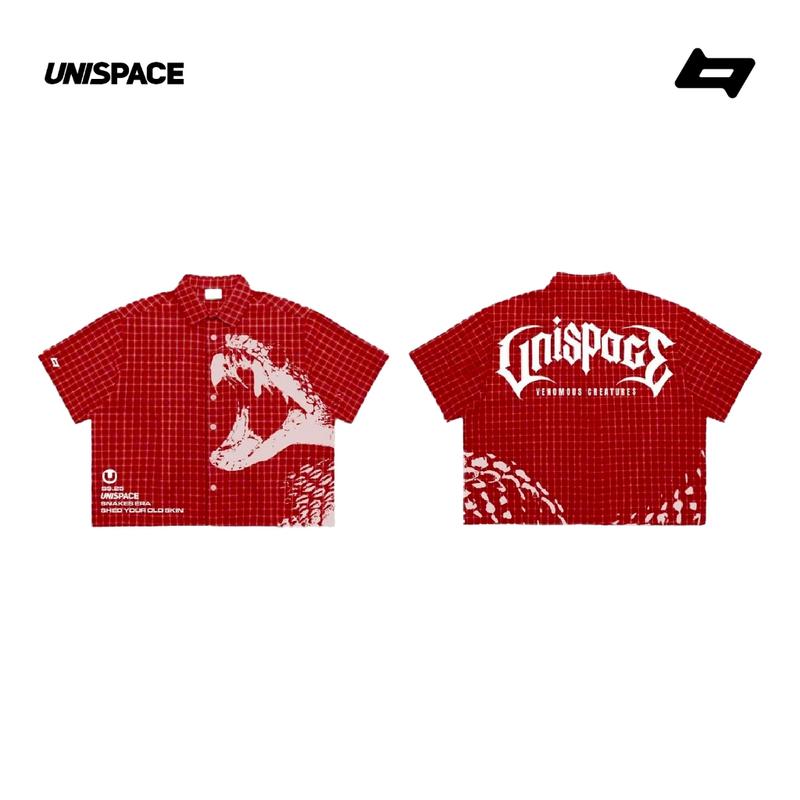 Áo sơ mi local brand By Unispace áo form boxy tay lỡ unisex nam nữ Boxy Red