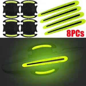 Car Door Handle Bowl Carbon Scratch Protective Reflective Stickers