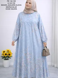 Gamis Jumbo Wanita Ld 130 Cm Motif Kekinian - Zafira Dress