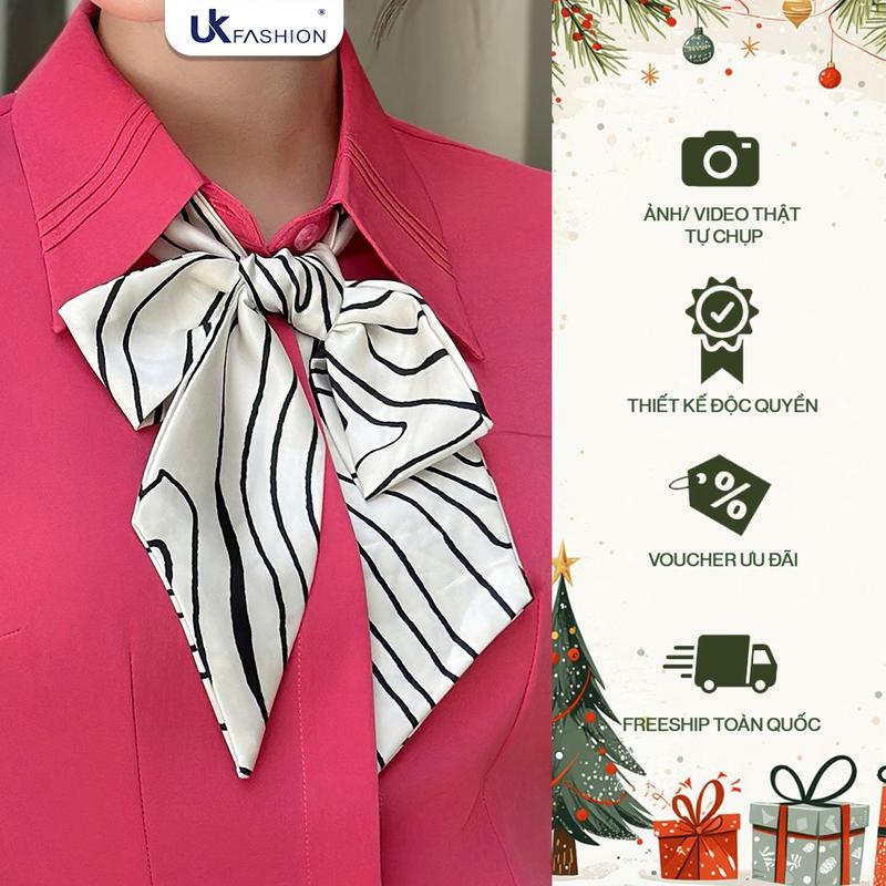  UK Fashion  Khăn Buộc Nơ Cổ Thời Trang Tiết Nổi Bật Dễ Phối Đồ với áo Sơ Mi Áo Vest NKPK2203001 