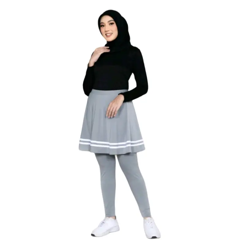 Legging Rok Olahraga Stripe Wanita Skirt Sport Jogging Renang Sepeda Lari Zumba Senam Aerobik Outdoor Celana Yoga 2