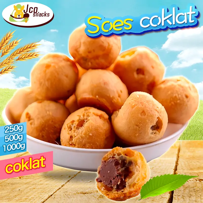 COD Soes Coklat Cokelat 500g/1kg halal Kue Sus Kering Isi Coklat Kiloan Gram Lumer Enak Murah （Cemilan keluarga, cocok untuk dewasa dan anak-anak）