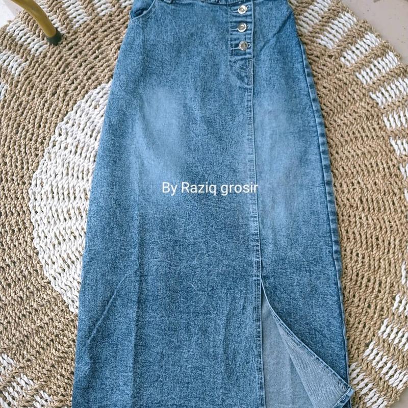 Rok Span Jeans Kancing Anak Perempuan Kekinian Fashion 1