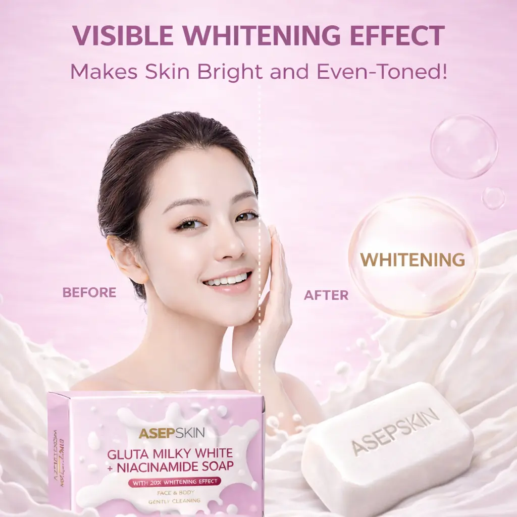 glutathione soap making latest 10PCS] Asep Skin Gluta Milky White Niacinamide 20x Whitening Soap Dark  Spot, Ance and Oily Skin