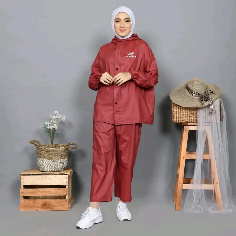 set telan jas hujan pria wanita BY MONARKI bahan PVC 025 anti rembes tahan lama 1