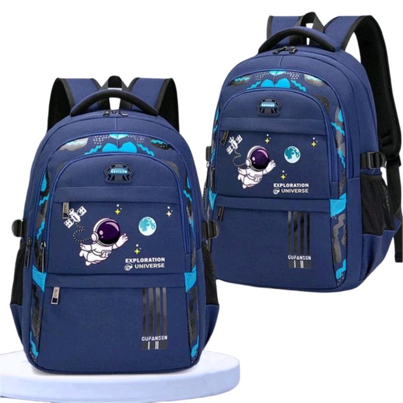 Tas Ransel Sekolah Model Astronot Anak-anak dengan Banyak Kantong dan Kompartemen - Fashion 2