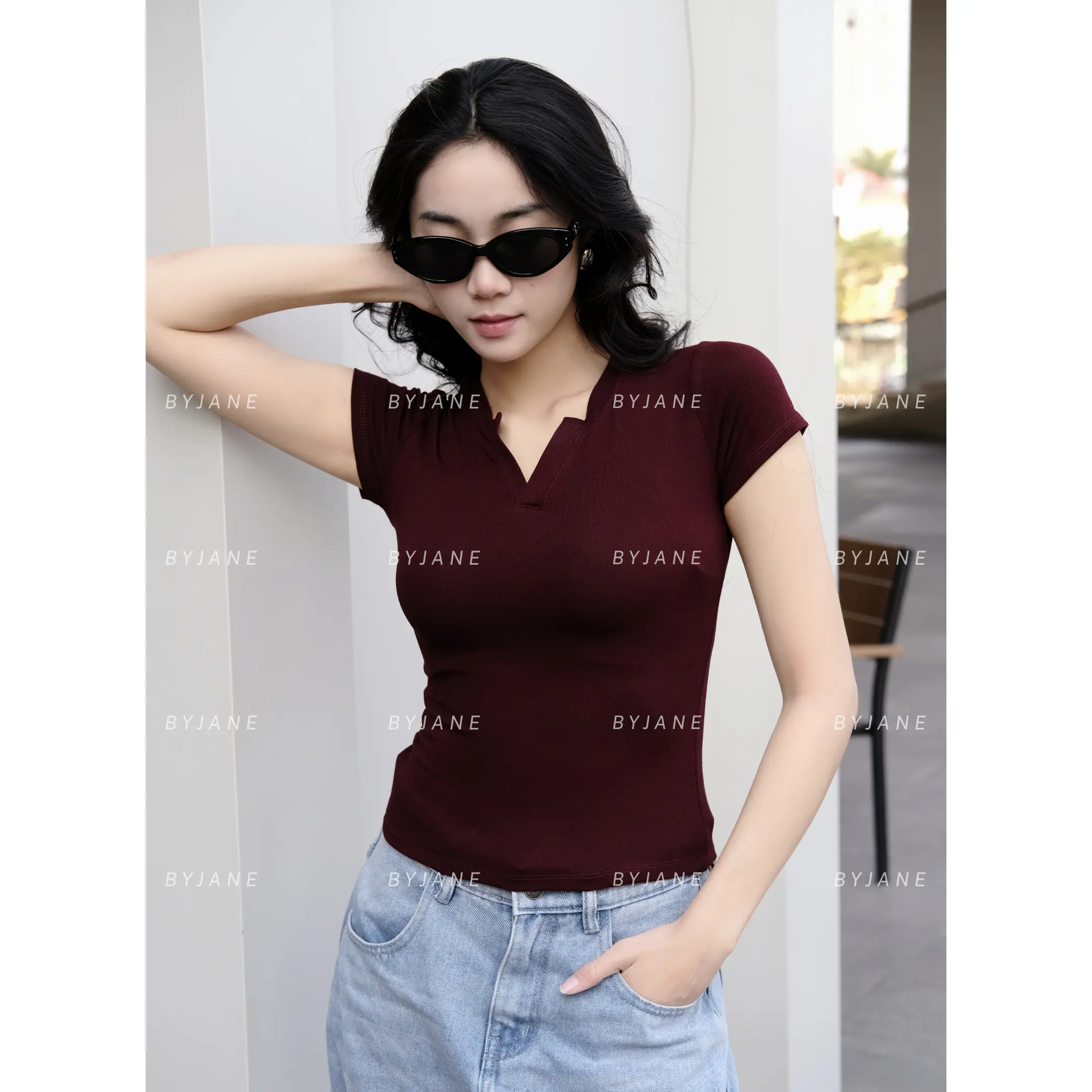 (MỞ BÁN) Áo Thun Cổ Trụ Tàu Ôm eo BYJANE-356 | BigBuy360 - bigbuy360.vn (MỞ BÁN) Áo Thun Cổ Trụ Tàu Ôm eo BYJANE-356 | BigBuy360 - bigbuy360.vn