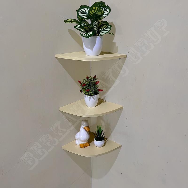 Rak Sudut Dinding Kamar 3 Susun/Set Rak Ambalan/Rak sudut 3 susun Dekorasi dinding 1
