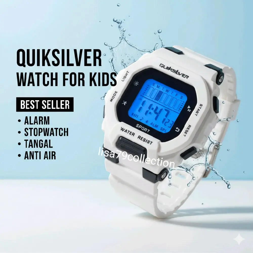 Quiksilver Jam Tangan Anak Digital Anti Air Terbaru 2026 Best Seller Dengan Alarm Stopwatch Tangal Anti Air