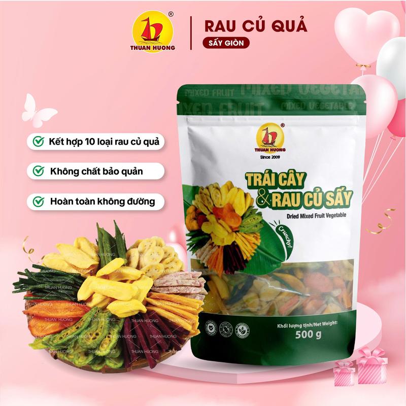 Rau Củ Sấy Không Đường Thuận Hương 500g, 200g - Thập cẩm sấy: Mít sấy, Trái cây sấy, Khoai lang sấy, Chuối sấy, ...cao cấp