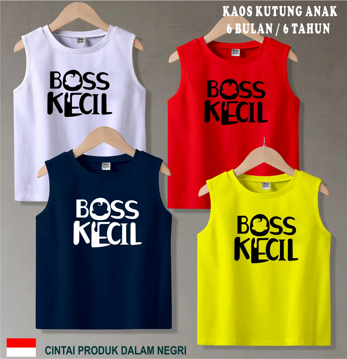 Kaos kutung anak  Edisi Desig Bos Kecil untuk Laki Laki