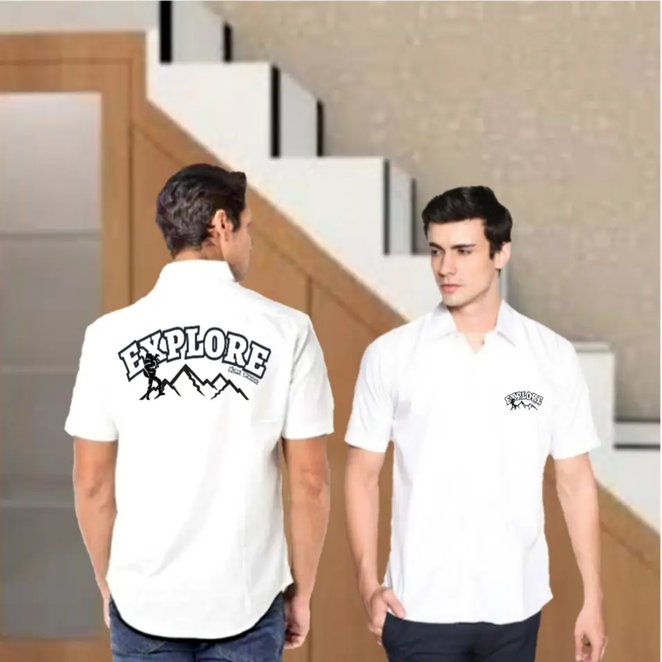 Kemeja Pendek Gambar Belakang Kemeja Distro Kemeja Gaul Kekinian