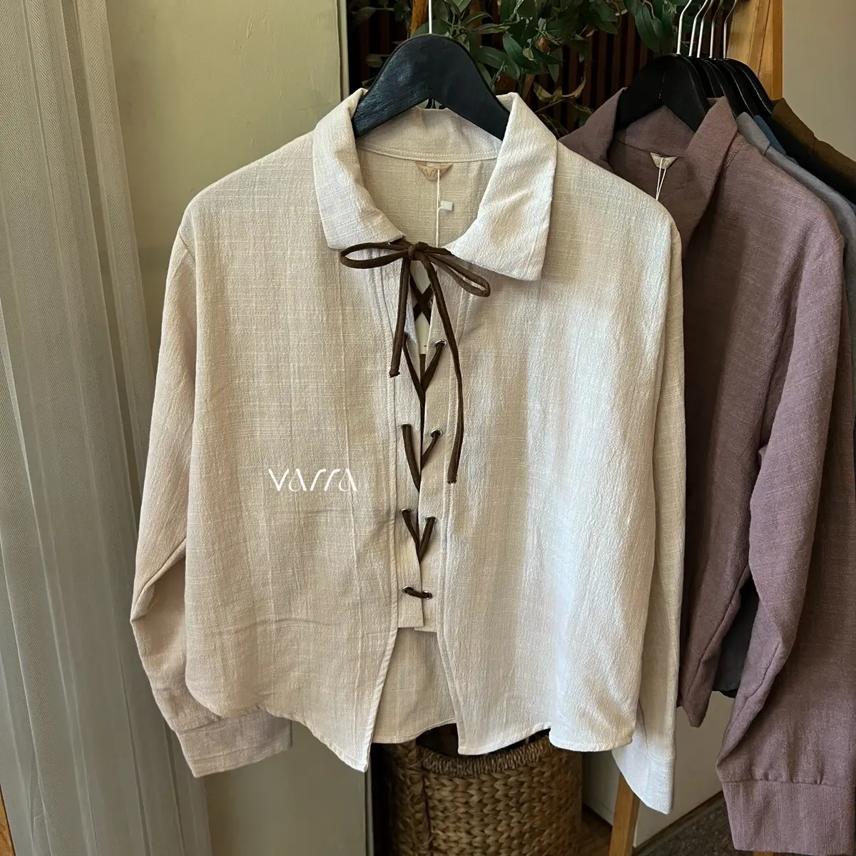 RIBBON SHIRT KEMEJA TALI KEMEJA WANITA BAHAN KATUN