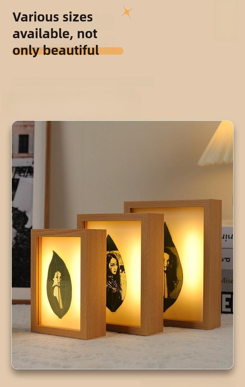 Product Introduction of Leaf carving transparent frame hanging on the wall ins photo frame acrylic photo frame leaf carving photo custom birthday gift Decor wedding  frame 5