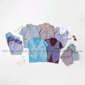 Shf Kids - Setelan koko anak usia 6 bulan - 9 tahun - setelan  Muslim koko al fatih bahan Toyobo Kurta Pendek Baju Peci koko anak