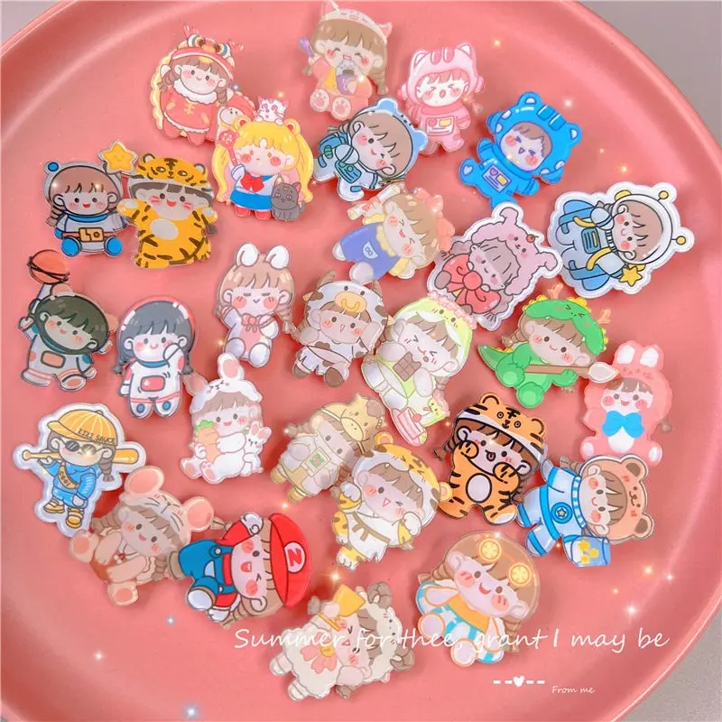 Pin akrilik tas aksesoris 1 buah bros/kreatif lucu pakaian liontin lencana lucu versi Korea/PIN TAS LUCU 3