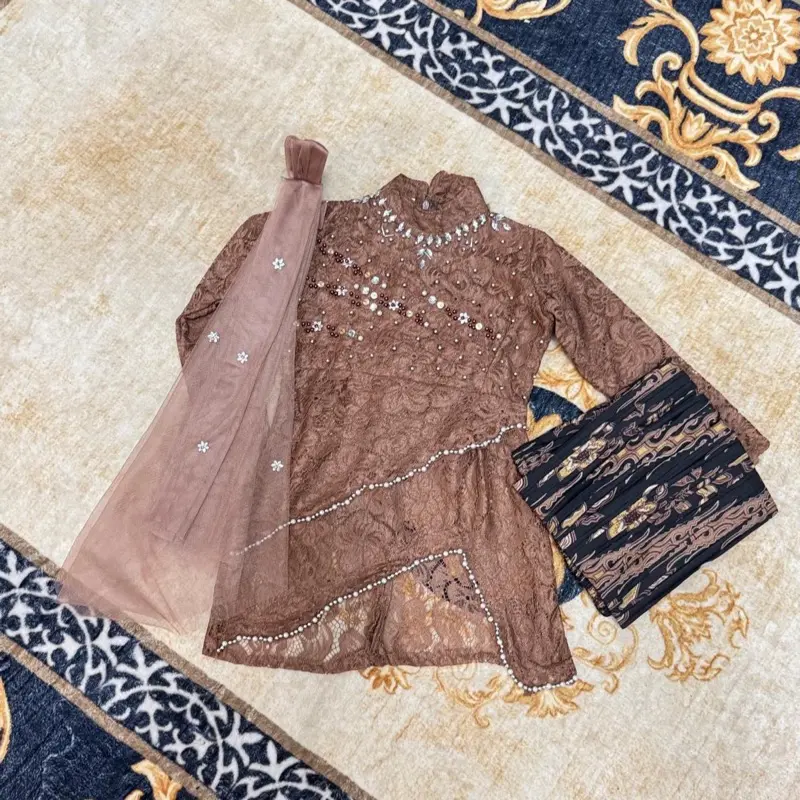 Kebaya Anak Selena Setelan Baju Anak Usia 4-12 tahun Kebaya Brukat Anak Perempuan 7