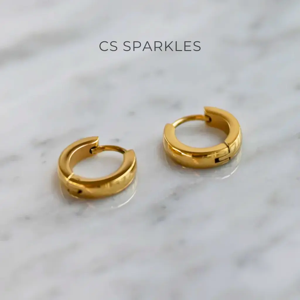Minimalist Hoop Earrings – 18K Gold Plated, Waterproof & Tarnish-Free Jewellery