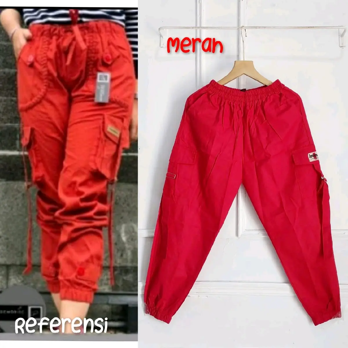 Jogger Cargo Wanita Katun Cigaret Celana Wanita Sport