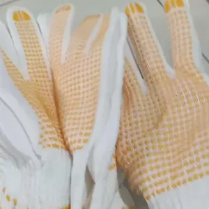 PAKET HEMAT LUSINAN - Sarung Tangan Kerja/Proyek Merk Matahari Kuning Putih rajut promo terbatas MURAH