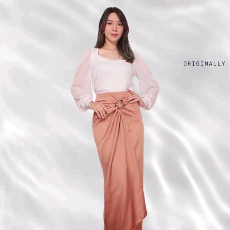 Rok Polos Satin Velvet Premium Warna Rosegold Wardah Lilac Sagegreen dan Lainnya - Serut, Wanita Batik Lilit Panjang Ring Bawahan Silver Silk Nyaman 8