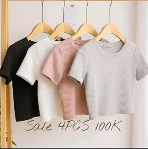 Harga Promo Kaus Crop Top( 100 Dapat 4pc)Kualitas Terbaik untuk Wanita Atasan