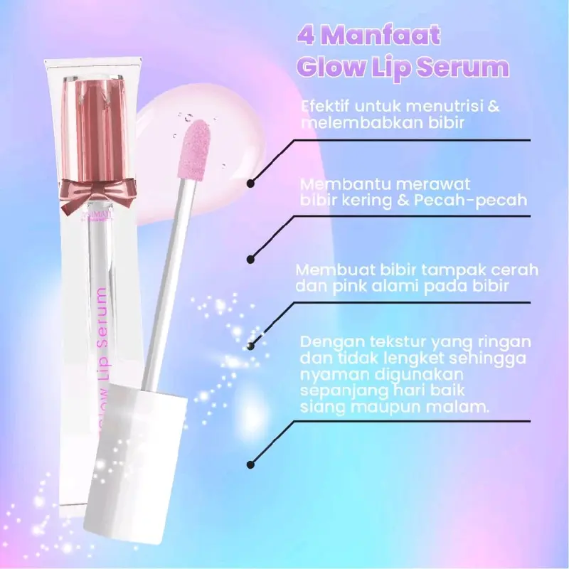 Animate Glow Serum Lip serum 4ml  animate Melembabkan Bibir Kering dan Pink alami Vitamin Pemerah bibir 2