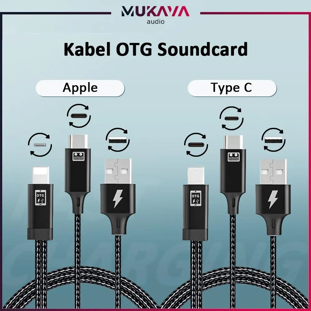 [Local Stock] bonkyo OTG charging and live broadcast cable conversion cable Type-c/ iPhone conversion cable PC audio cable live broadcast