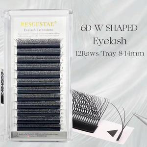ขนตาปลอม W Type ความหนา 0.07 มม. 6D โค้ง C D DD คุณภาพสูง วัสดุกำมะหยี่ปั๊กธรรมชาตินุ่มพิเศษ