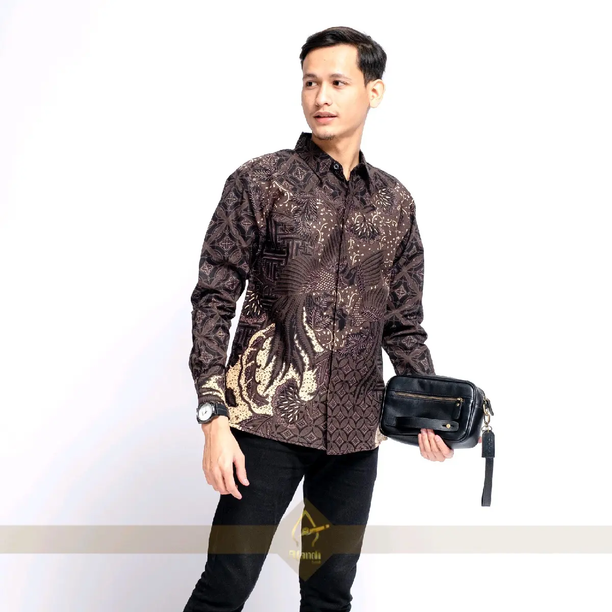 Batik AFANDI Kemeja Batik Slim FIT Pria SOLO Motif Chandra Kusumo Full Furing Katun PRIMISIMA