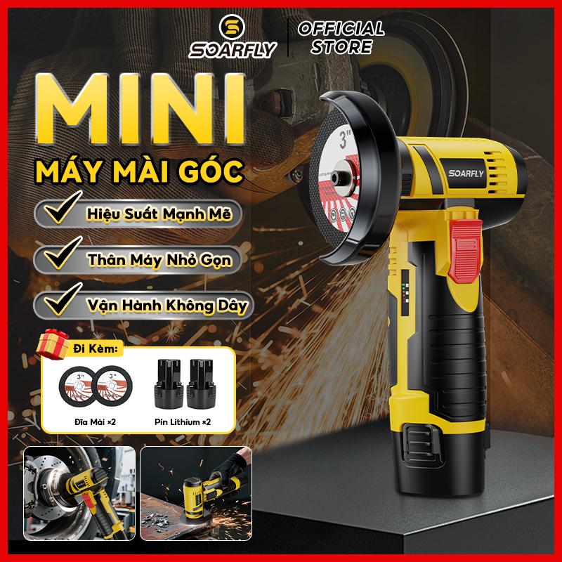  SOARFLY Máy Mài Góc 18V 750W Pin 1500mAh 19500PM Không Dây Thiết Kế Kim Loại Bảo Vệ An Toàn Dùng Cho Đánh Bóng Cắt Gạch Gỗ Đá Thép 2 Bánh Mài Cắt 