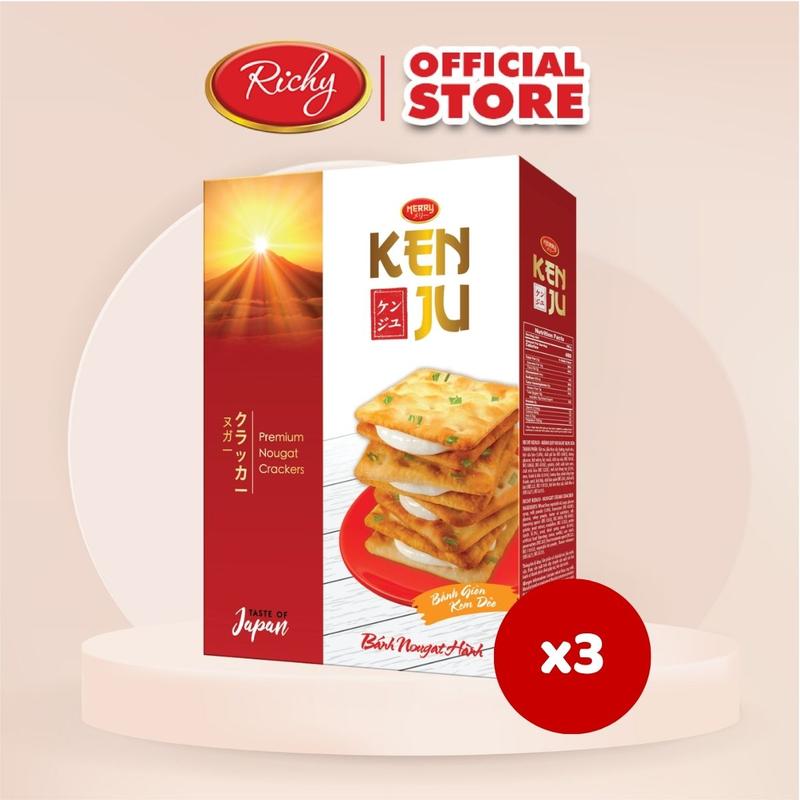 Combo 3 hộp bánh quy kenju kem dẻo 279gr Snack Ăn Vặt