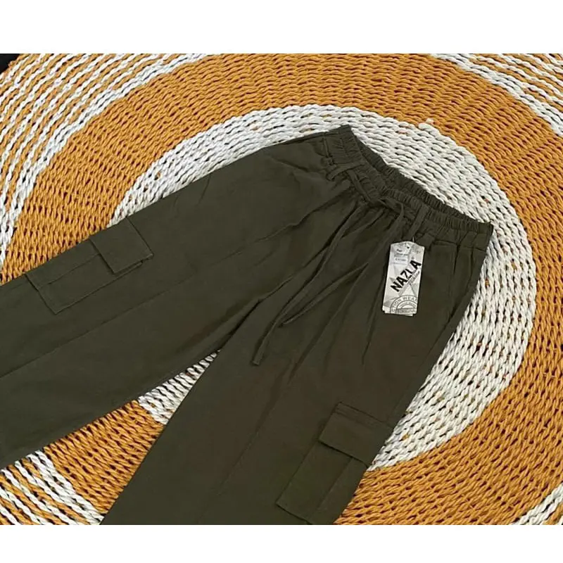 Celana Kulot Cargo Wanita Highwaist - Kulot Cargo Pants Terbaru - Cargo Wanita Kekinian 2