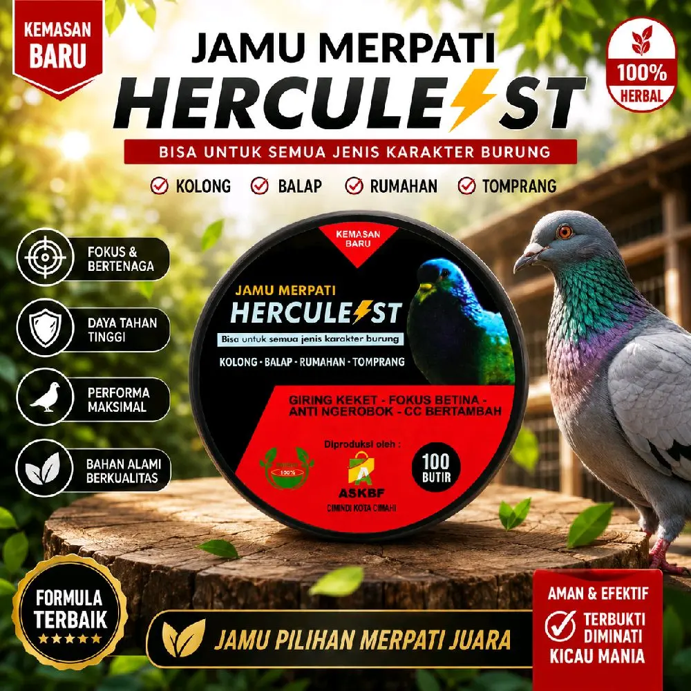 JAMU MERPATI HERCULEST Nutrisi Merpati Premium 30& Jamu merpati Hercules  100 Butir jamu merpati Hercules herculest