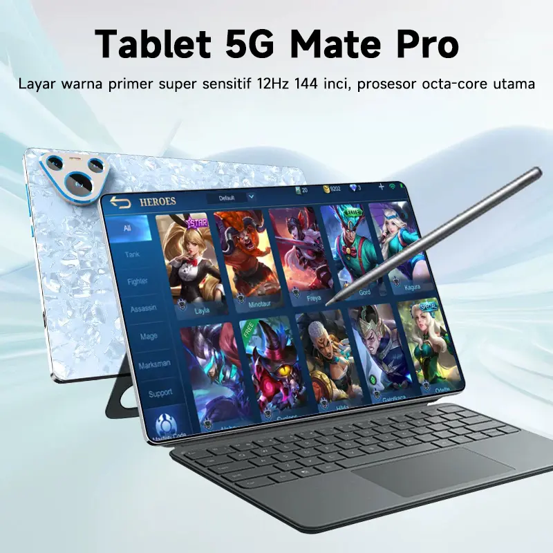 2025 baru Miracle Snapdragon 888 tablet definisi tinggi Cahaya lembut Tampilan layar penuh Kemampuan penyisipan kartu Penghiburan kantor Pelajaran online murid Bluetooth WiFi 2