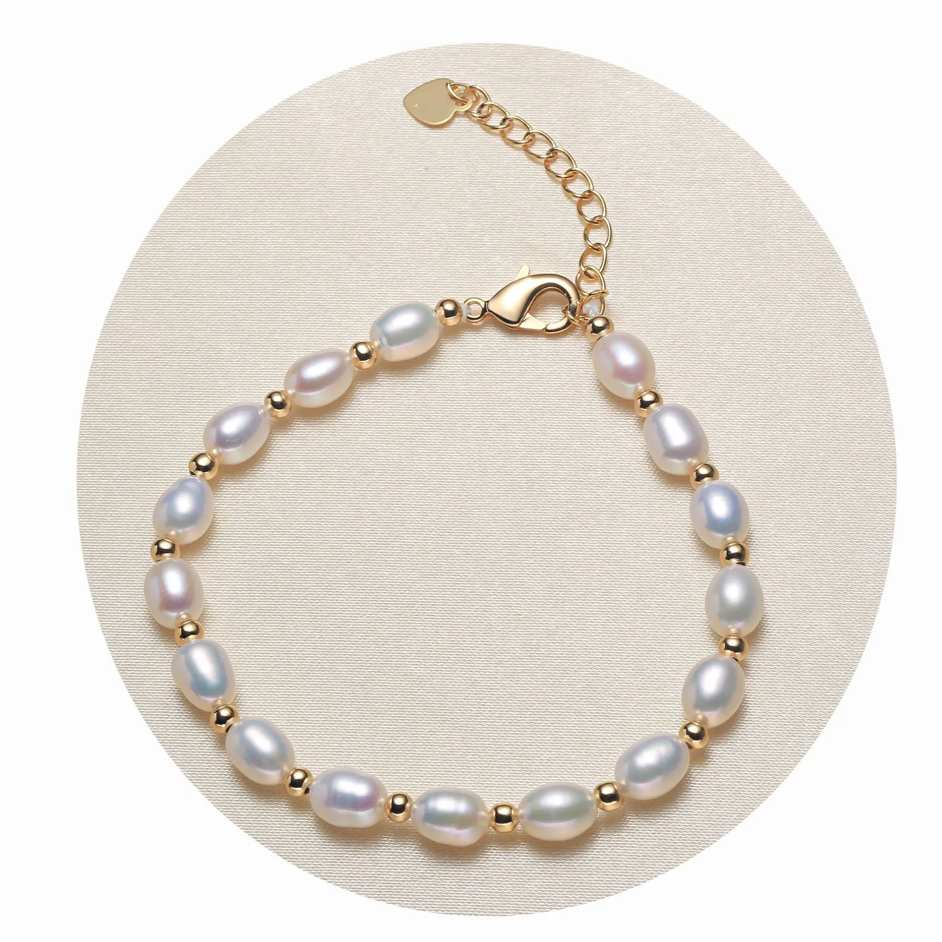 Waterdrop real pearl bracelet for girls, rice pearl jewelry, simple and exquisite jewelry perlas