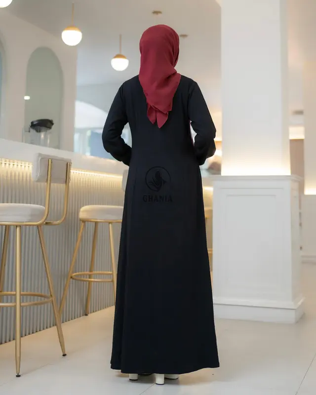Ghania Malika Hitam Terbaru 2025 Rayon Twill Premium mix Tenun Etnic 3