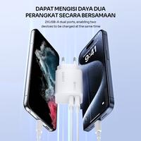 Gambar ROBOT RT-P3 Adapter Charger Fast Charging Dual Port 2 USB-A White Kepala Casan Handphone 18W Adaptor Charger Cable Hp - Garansi 1 Tahun [BISA COD] - RT-P3 dari Robot Official Surabaya Kab. Tangerang 5 Tokopedia