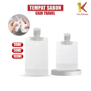 [COD] SK C1025 Travel Pouch Botol Refill Transparan Fliptop Tempat Sabun Cair
