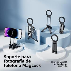 Mosquetón de segunda generación cuatro en uno, soporte para móvil de viaje con trípode portátil para deporte y exterior con imán súper potente en ambas caras