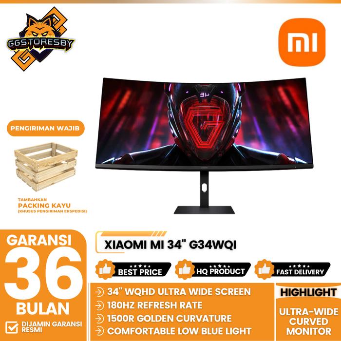 Gambar XIAOMI MI 34" G34WQi WQHD 180Hz ULTRA-WIDE CURVED Monitor dari GGSTORESBY Kota Surabaya Tokopedia