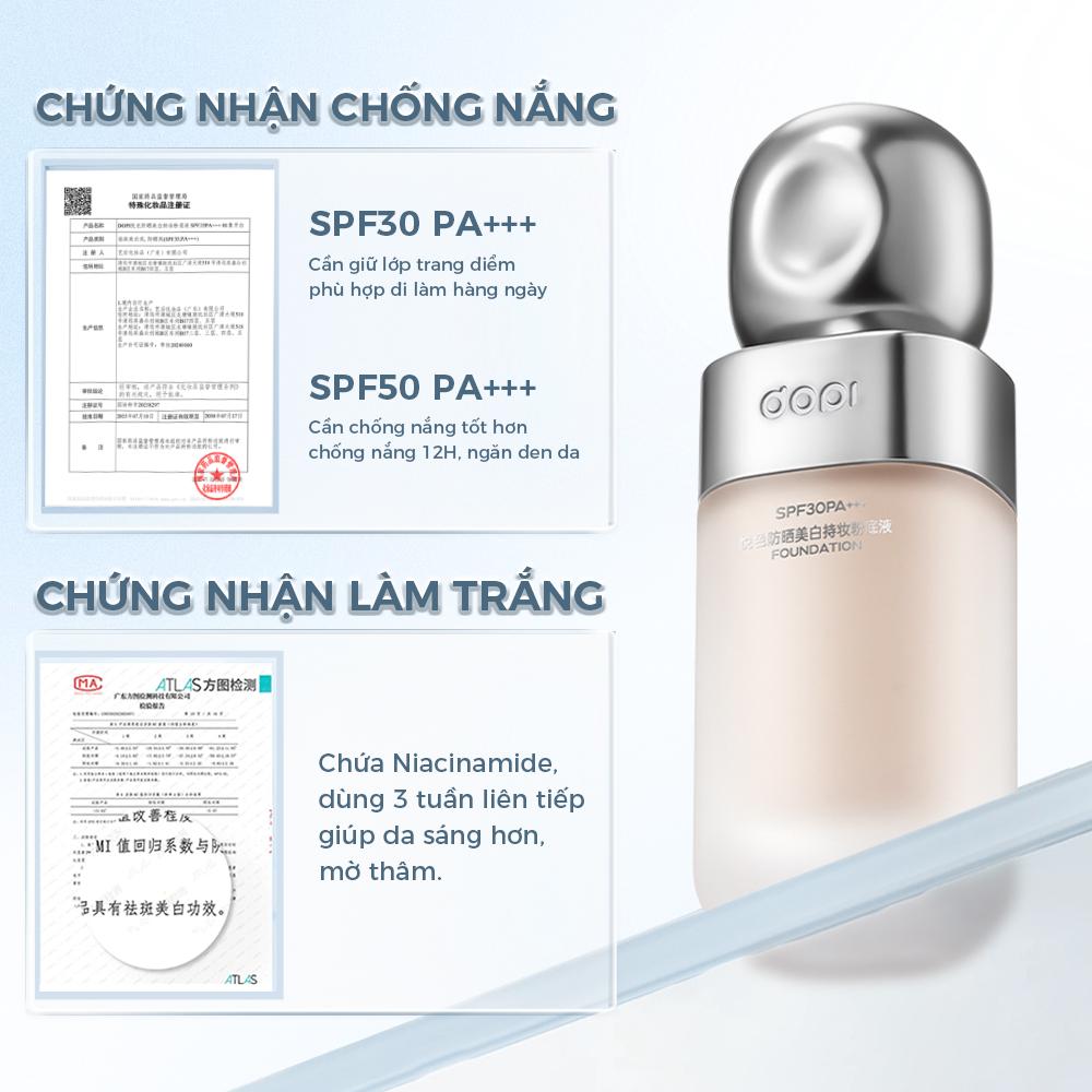 Hình ảnh Lâu Trôi Makeup Chống Nắng「Chai Lùn Bạc」Kem Nền DOPI SPF30 PA+++ Chống Mồ Hôi, Che Phủ Nhẹ Nhàng, Kiềm Dầu, Giữ nền Không Phai 35ml 9