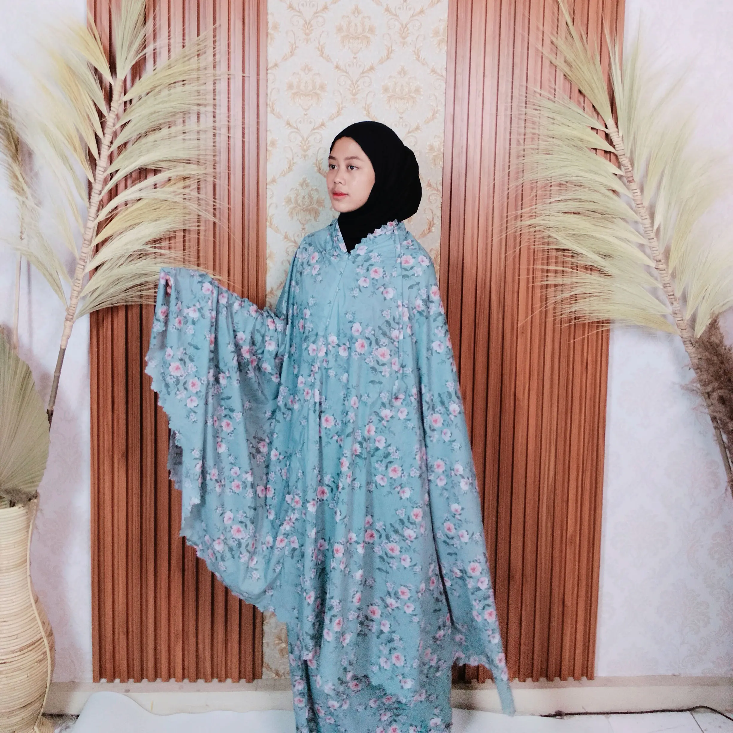 FAUZIAH - Mukena Traveling Mini Pouch 2in1 Parasut Korea Motif Premium Calista Series Muslim Dewasa