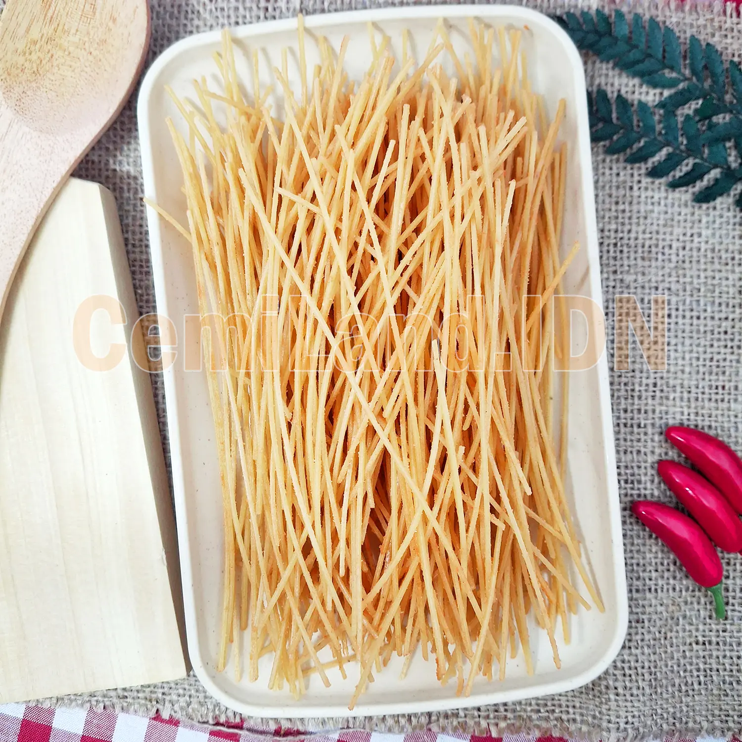 CemiLand.IDN - Mie Lidi 100gr Cemilan Pedas Asin Daun Jeruk Renyah Enak, Snack Lezat Banyak Varian Rasa Keripik