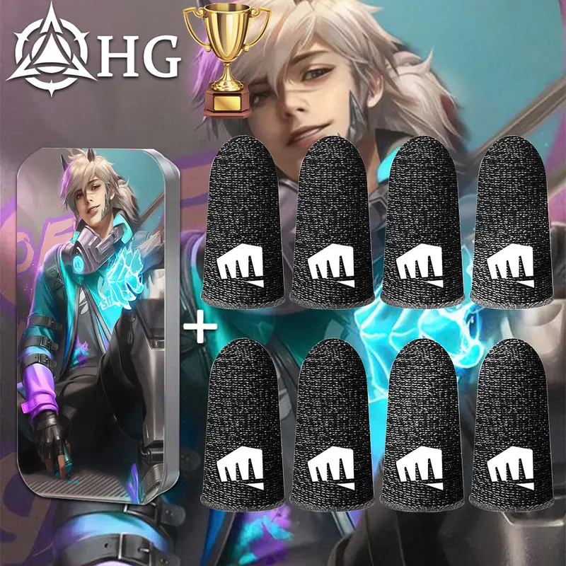 HG Finger Sleeves cho Gaming, Gamer Thumb Sleeves Mobile Gaming Stabilizer Hỗ trợ nén tay áo, PUBG Găng tay ngón tay cho Găng tay chơi game COD Điện thoại di động 3