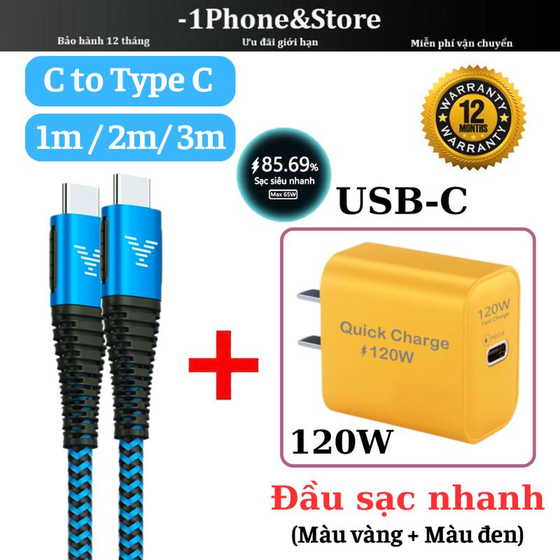  【Type C to C - 1m 1.8m 2m 3m dây sạc nhanh 3A,Hỗ trợ truyền dữ liệu Cáp sạc siêu nhanh 120W,Chống gãy Chống cuộn dây,Áp dụng cho tất cả các thiết bị cổng Type C,ip15 ip16 